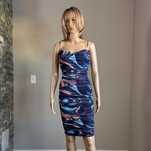 AKIRA Sexy Multicolor Form Fitting Dress